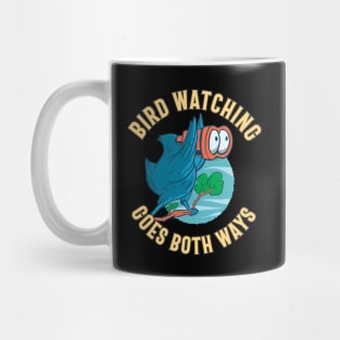 Fun Birdwatching goes Both Ways - Bird with Binoculars Mug